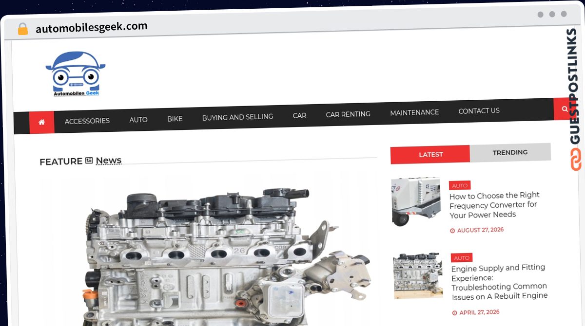 Publish Guest Post on automobilesgeek.com