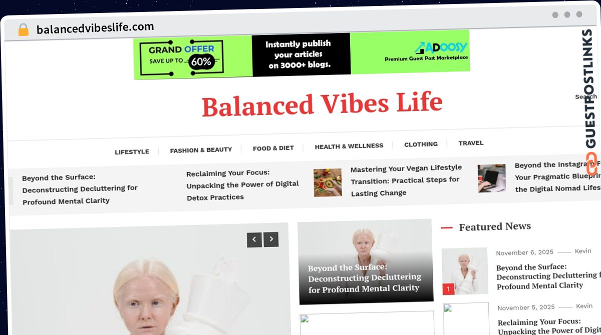 Publish Guest Post on balancedvibeslife.com