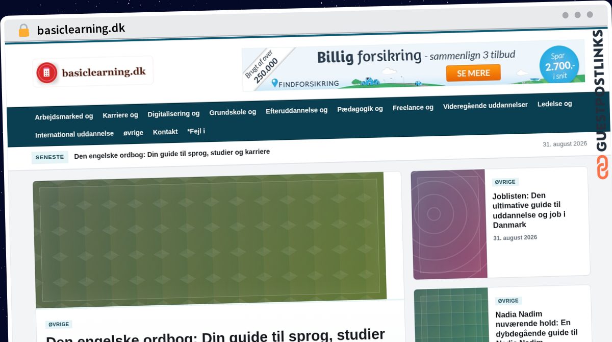 Publish Guest Post on basiclearning.dk