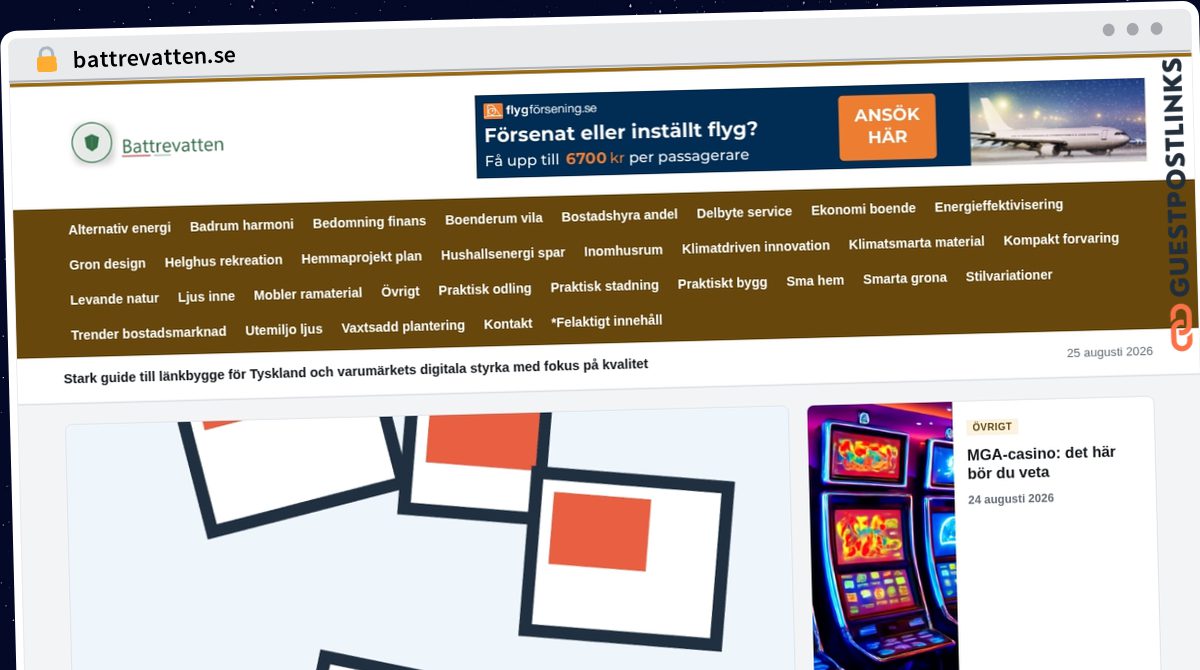 Publish Guest Post on battrevatten.se