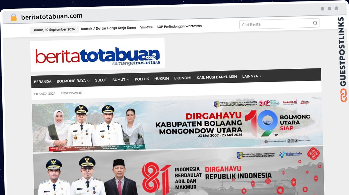 Publish Guest Post on beritatotabuan.com