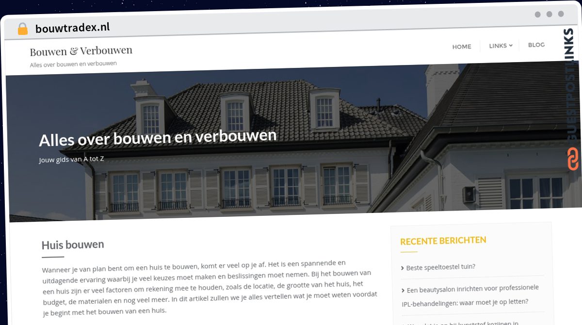 Publish Guest Post on bouwtradex.nl
