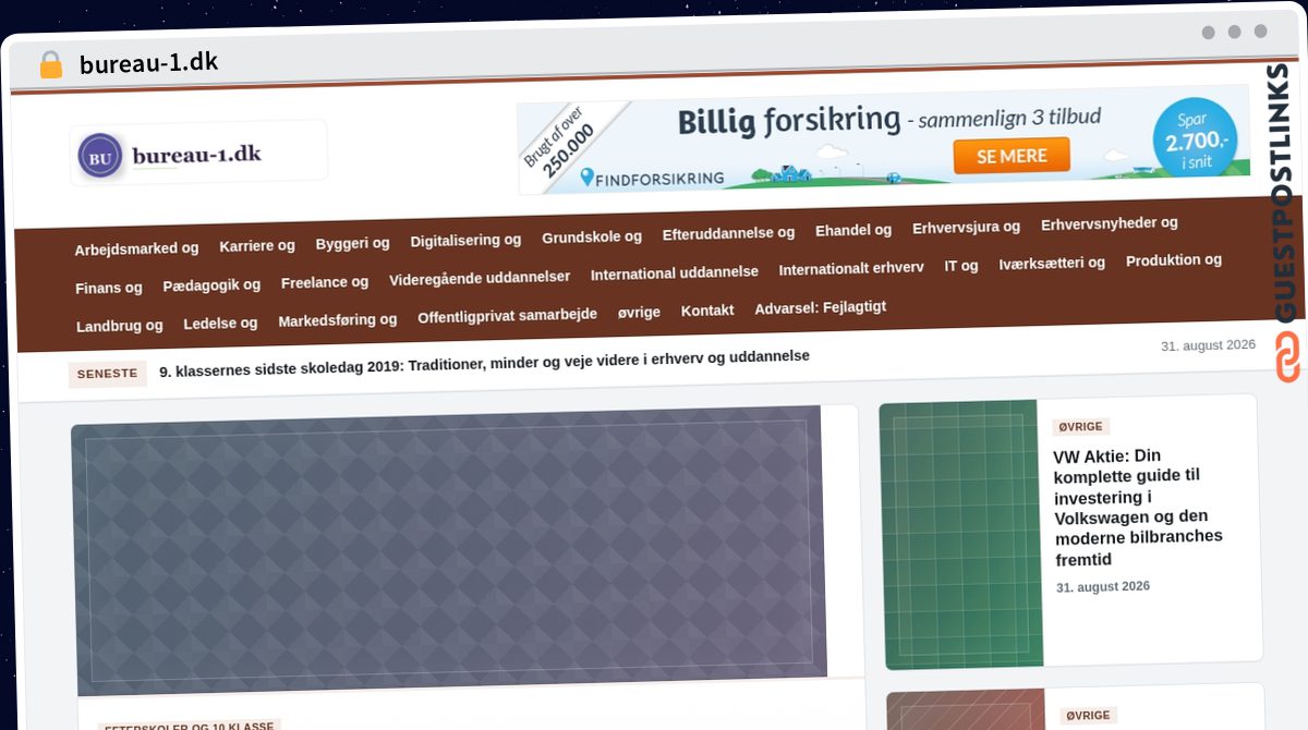 Publish Guest Post on bureau-1.dk