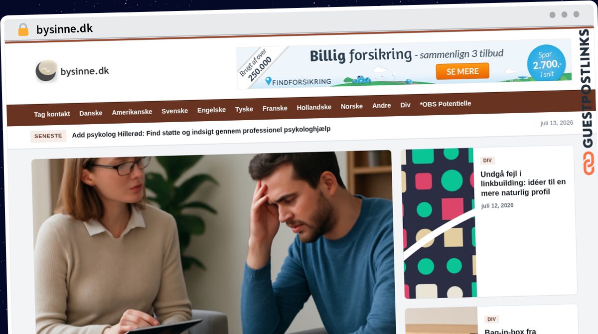 Publish Guest Post on bysinne.dk