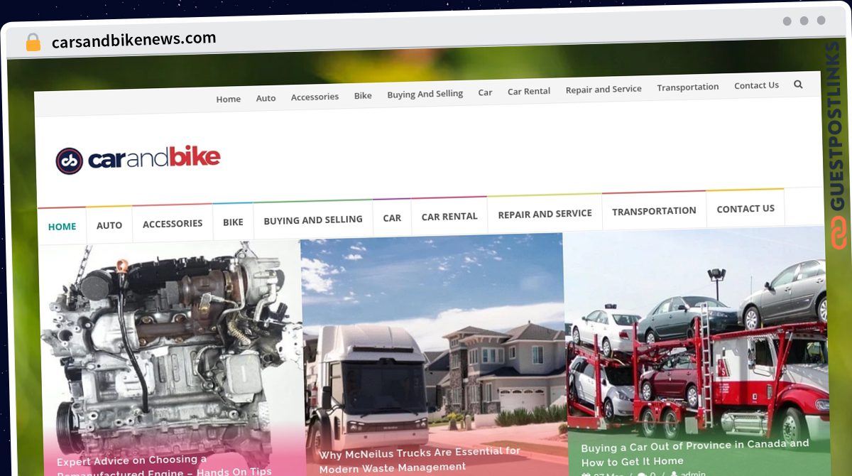 Publish Guest Post on carsandbikenews.com