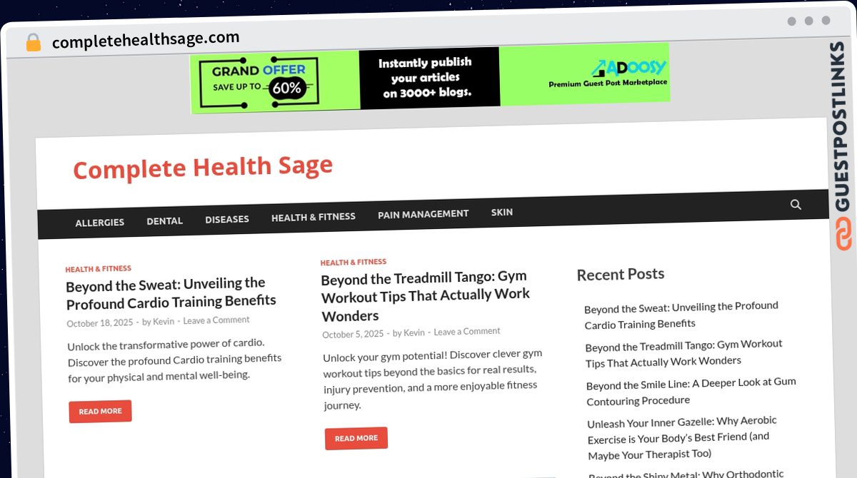 Publish Guest Post on completehealthsage.com