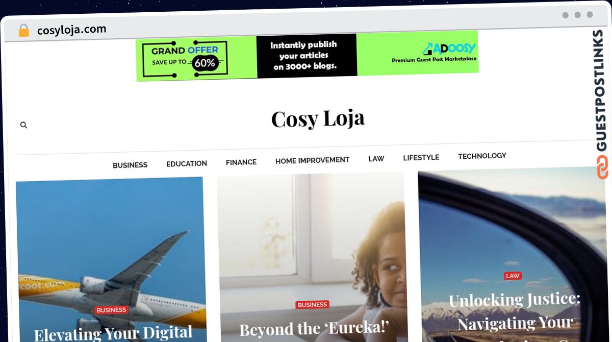 Publish Guest Post on cosyloja.com