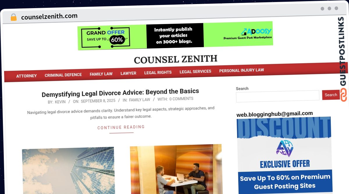 Publish Guest Post on counselzenith.com