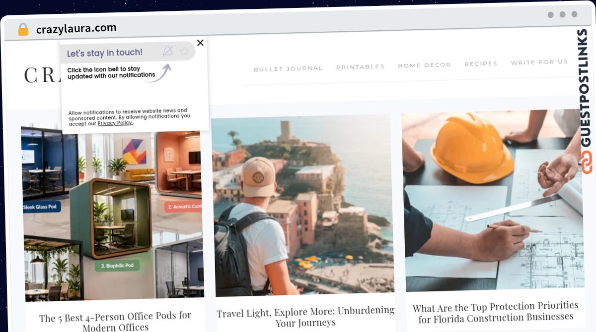 Publish Guest Post on crazylaura.com