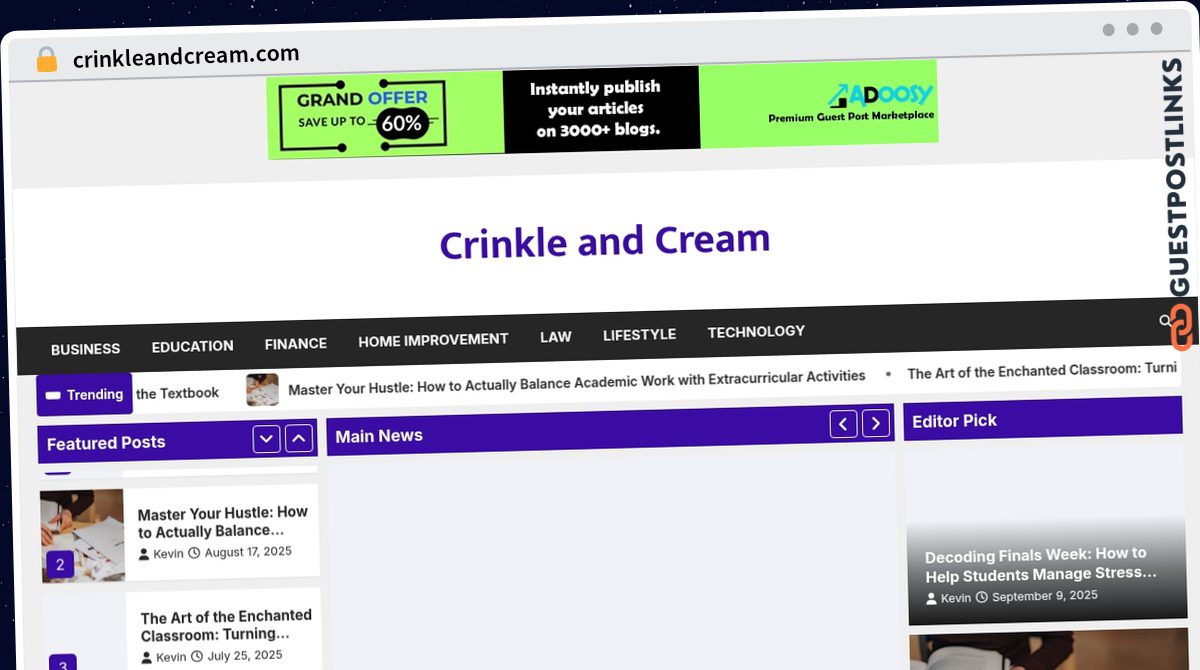 Publish Guest Post on crinkleandcream.com