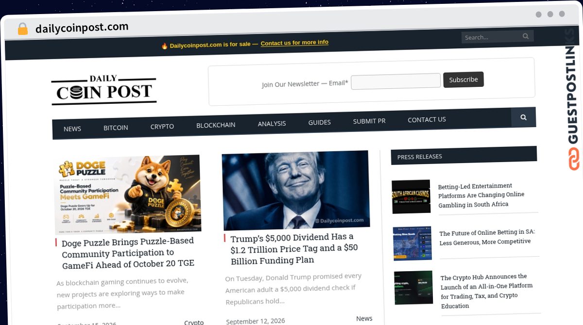 Publish Guest Post on dailycoinpost.com