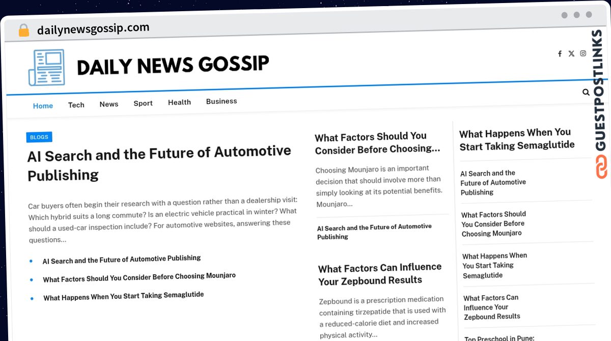 Publish Guest Post on dailynewsgossip.com