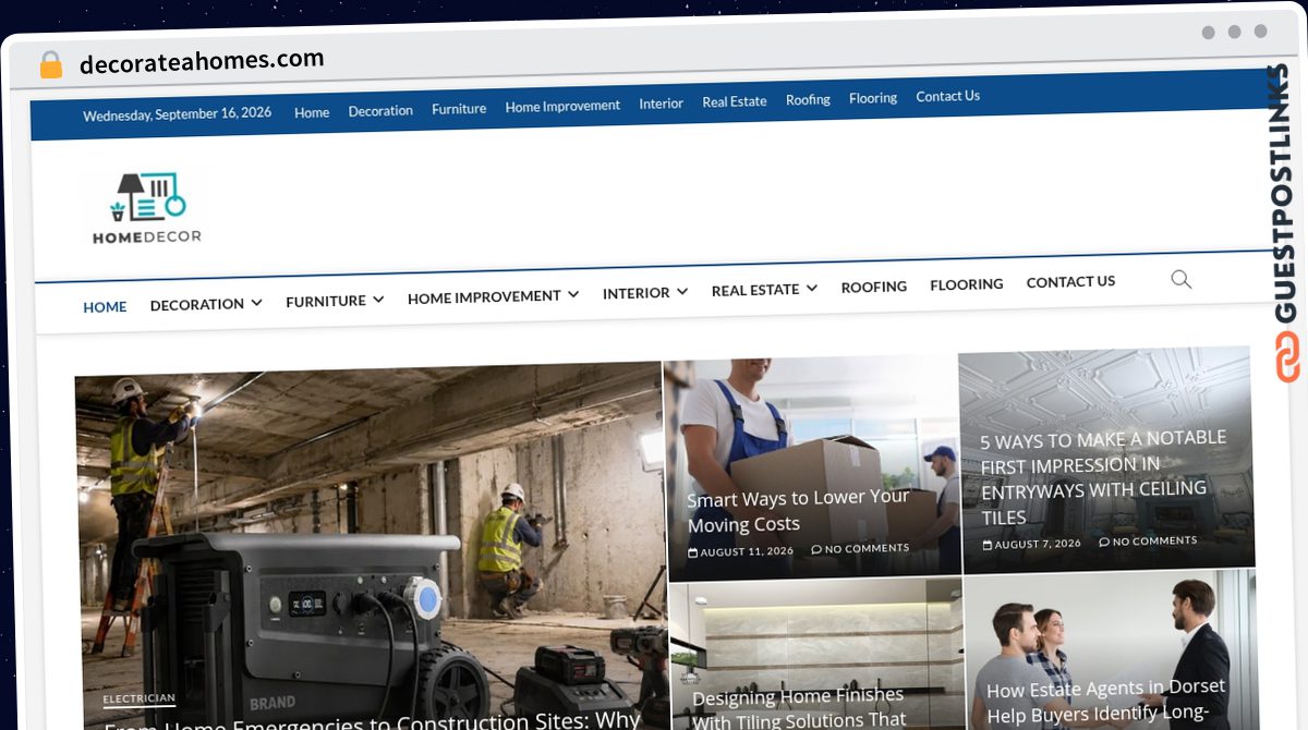 Publish Guest Post on decorateahomes.com