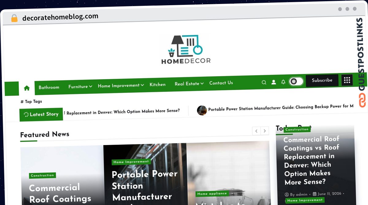 Publish Guest Post on decoratehomeblog.com