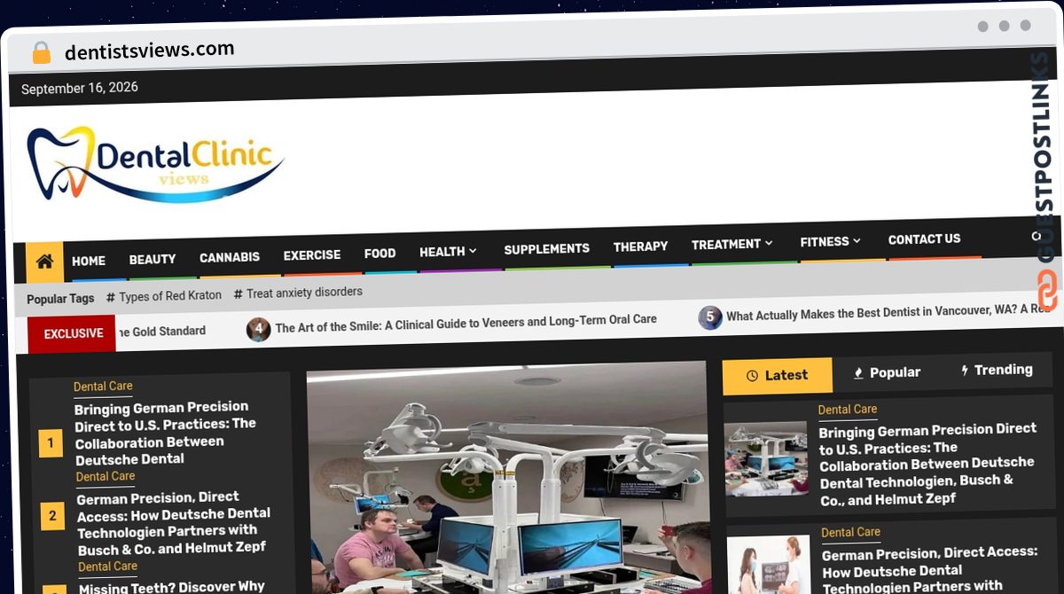 Publish Guest Post on dentistsviews.com