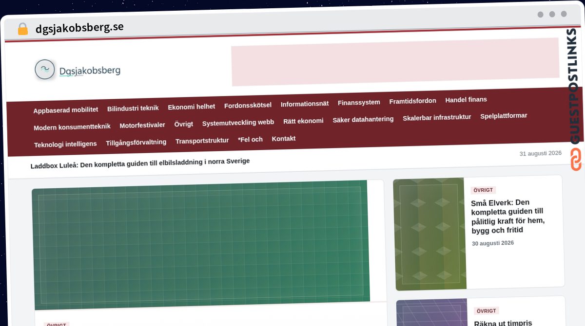 Publish Guest Post on dgsjakobsberg.se