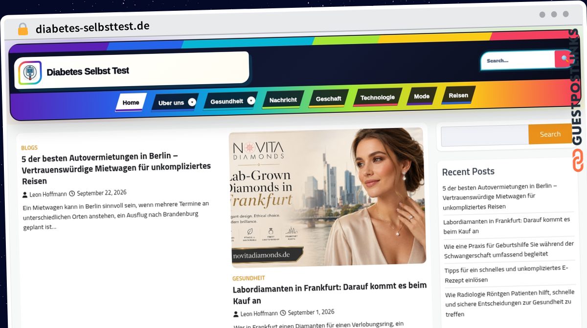 Publish Guest Post on diabetes-selbsttest.de