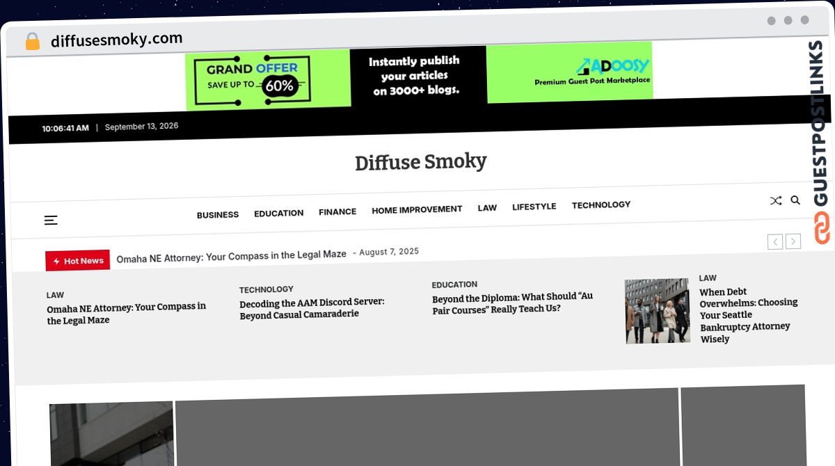 Publish Guest Post on diffusesmoky.com