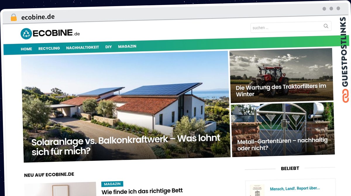 Publish Guest Post on ecobine.de