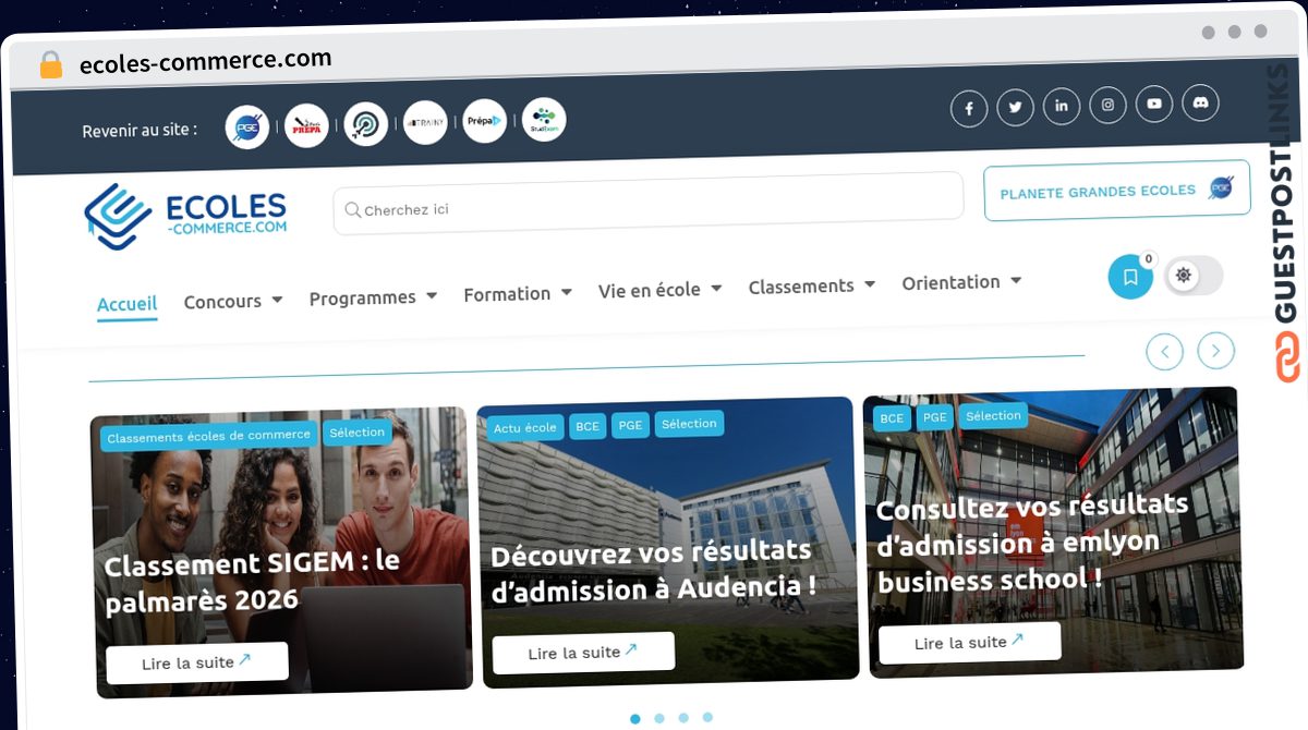 Publish Guest Post on ecoles-commerce.com