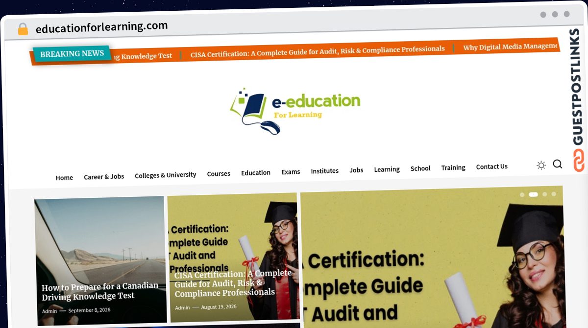 Publish Guest Post on educationforlearning.com