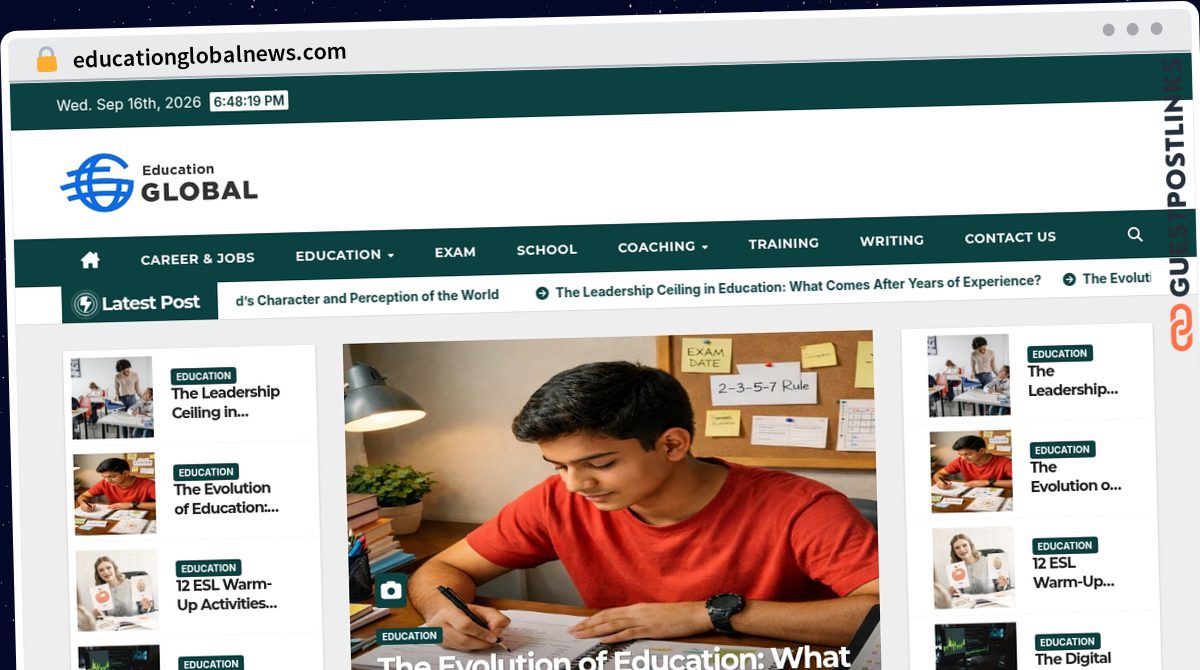 Publish Guest Post on educationglobalnews.com