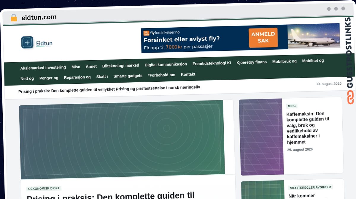 Publish Guest Post on eidtun.com