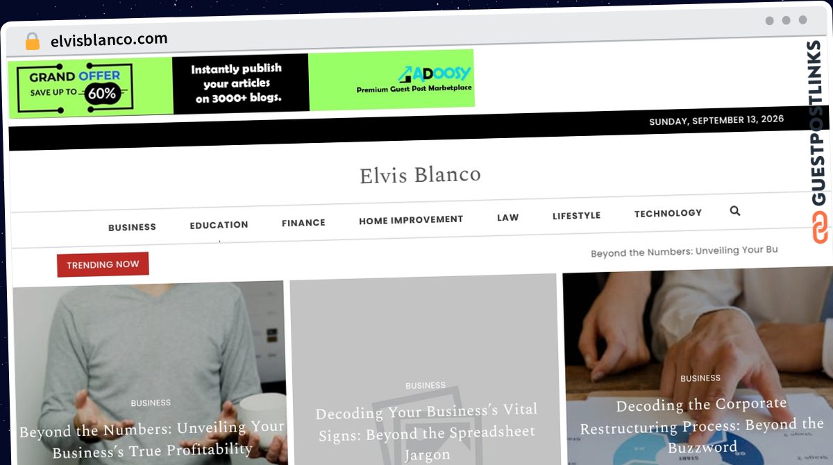 Publish Guest Post on elvisblanco.com