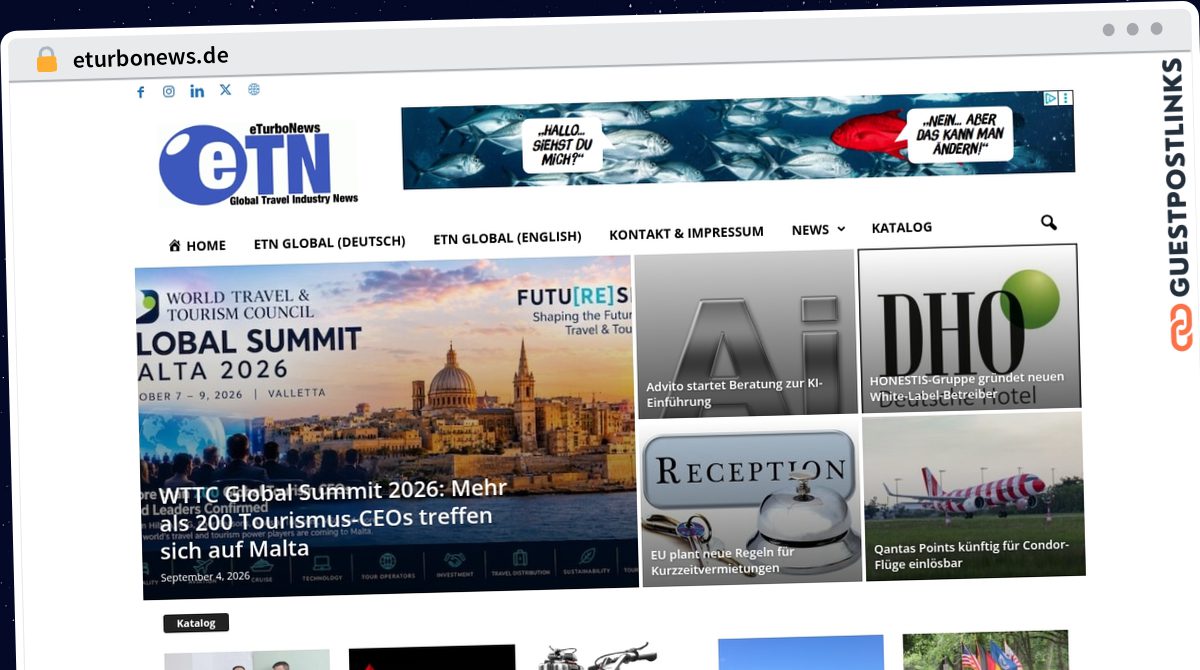 Publish Guest Post on eturbonews.de