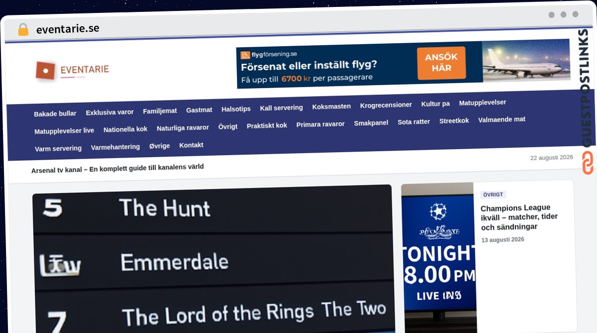 Publish Guest Post on eventarie.se