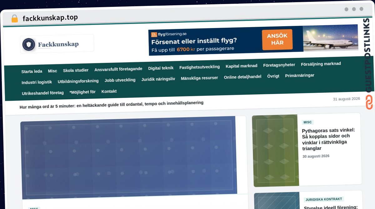 Publish Guest Post on fackkunskap.top