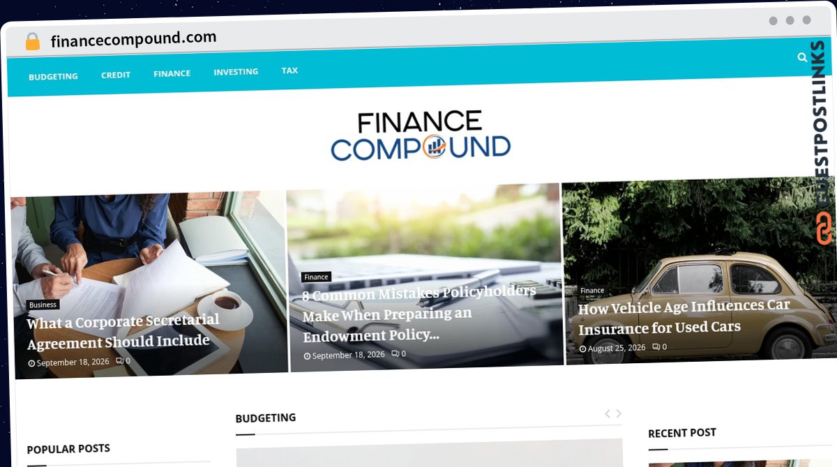 Publish Guest Post on financecompound.com