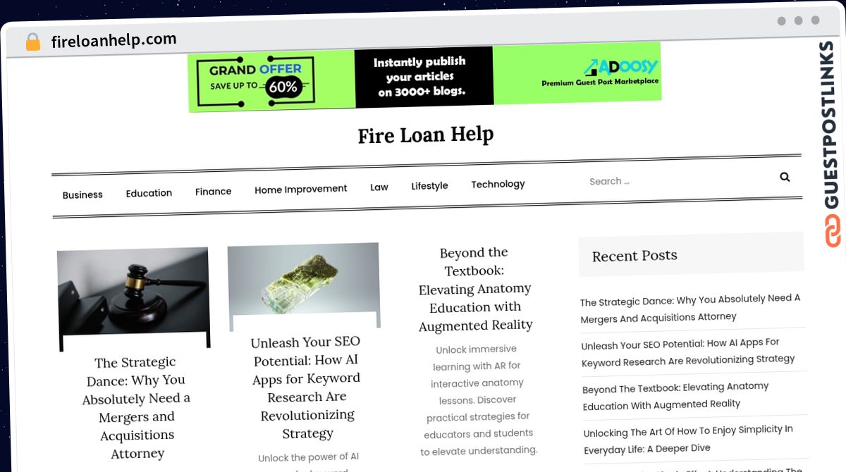 Publish Guest Post on fireloanhelp.com