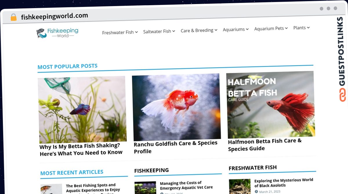Publish Guest Post on fishkeepingworld.com