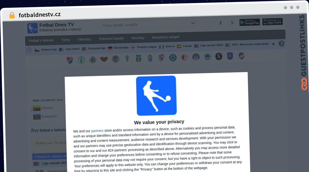 Publish Guest Post on fotbaldnestv.cz