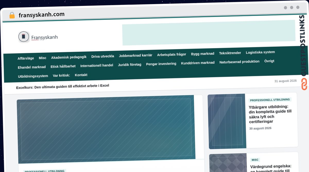 Publish Guest Post on fransyskanh.com