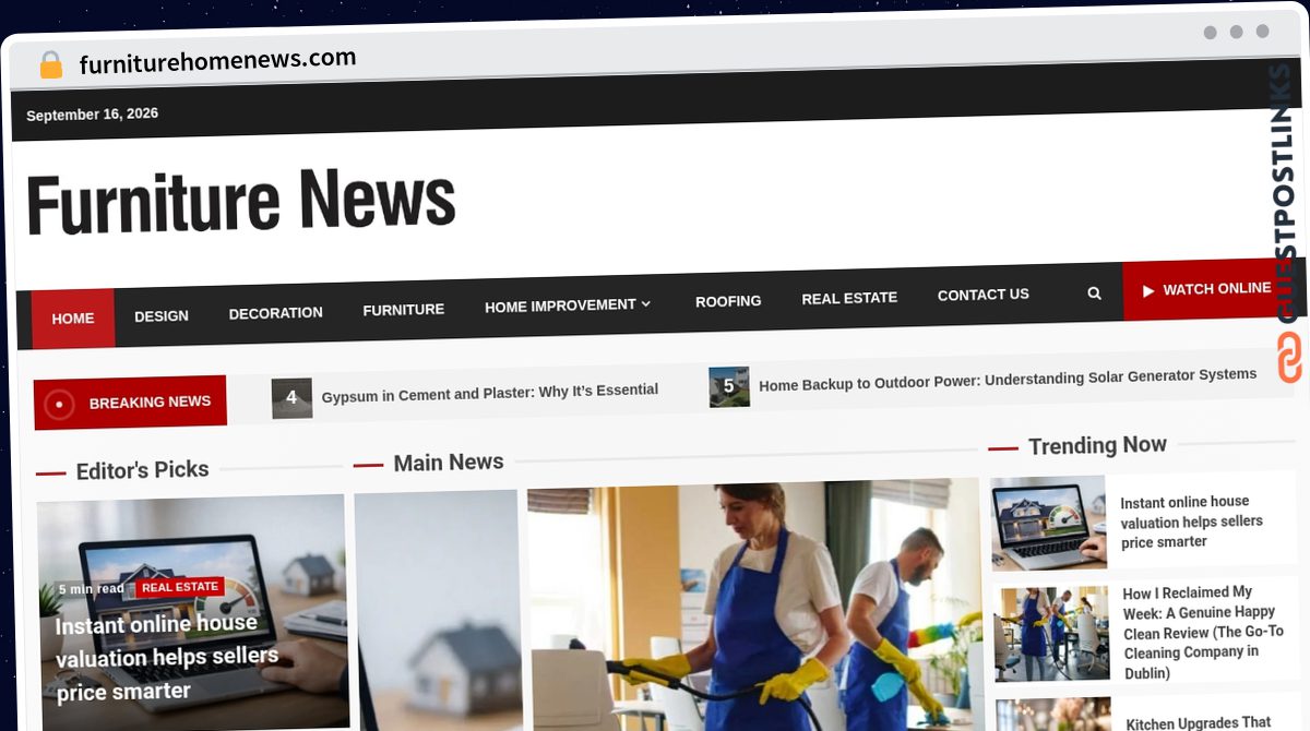 Publish Guest Post on furniturehomenews.com
