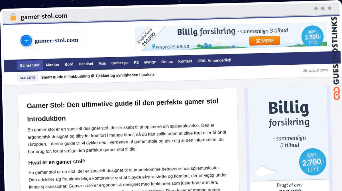 Publish Guest Post on gamer-stol.com