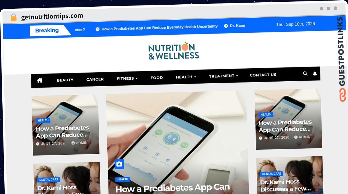 Publish Guest Post on getnutritiontips.com