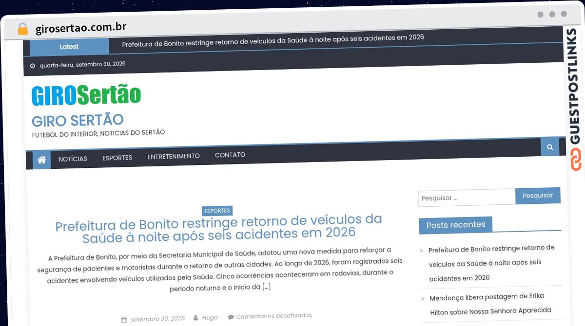 Publish Guest Post on girosertao.com.br