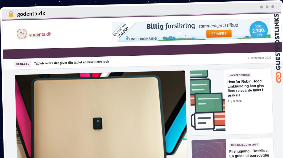 Publish Guest Post on godenta.dk