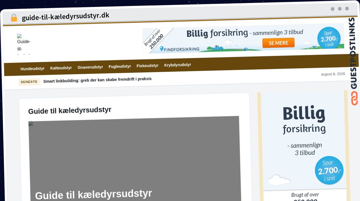 Publish Guest Post on guide-til-kæledyrsudstyr.dk