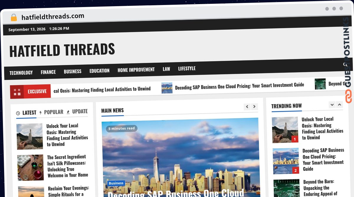 Publish Guest Post on hatfieldthreads.com