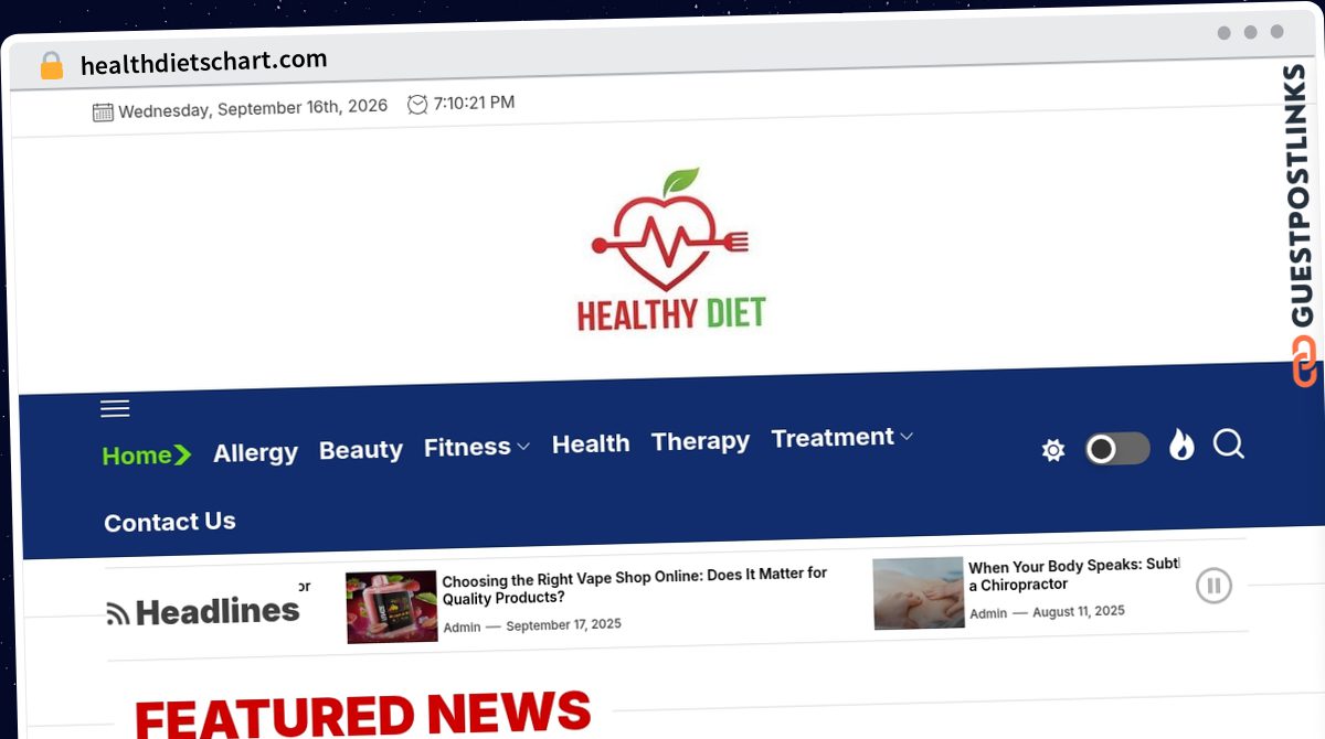 Publish Guest Post on healthdietschart.com