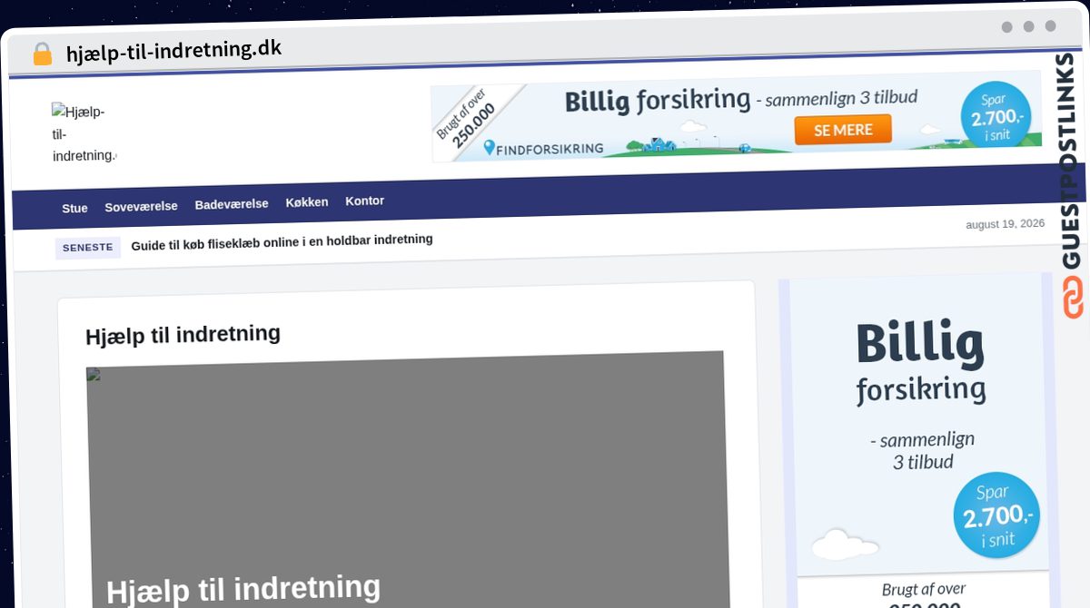 Publish Guest Post on hjælp-til-indretning.dk