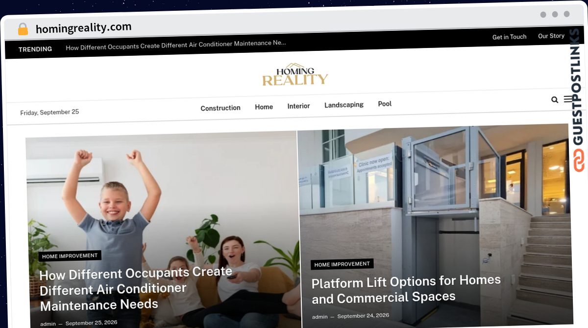 Publish Guest Post on homingreality.com