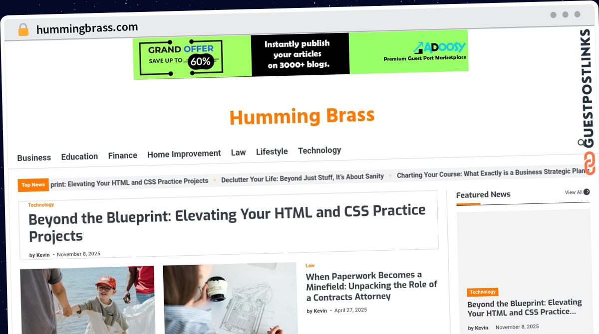Publish Guest Post on hummingbrass.com