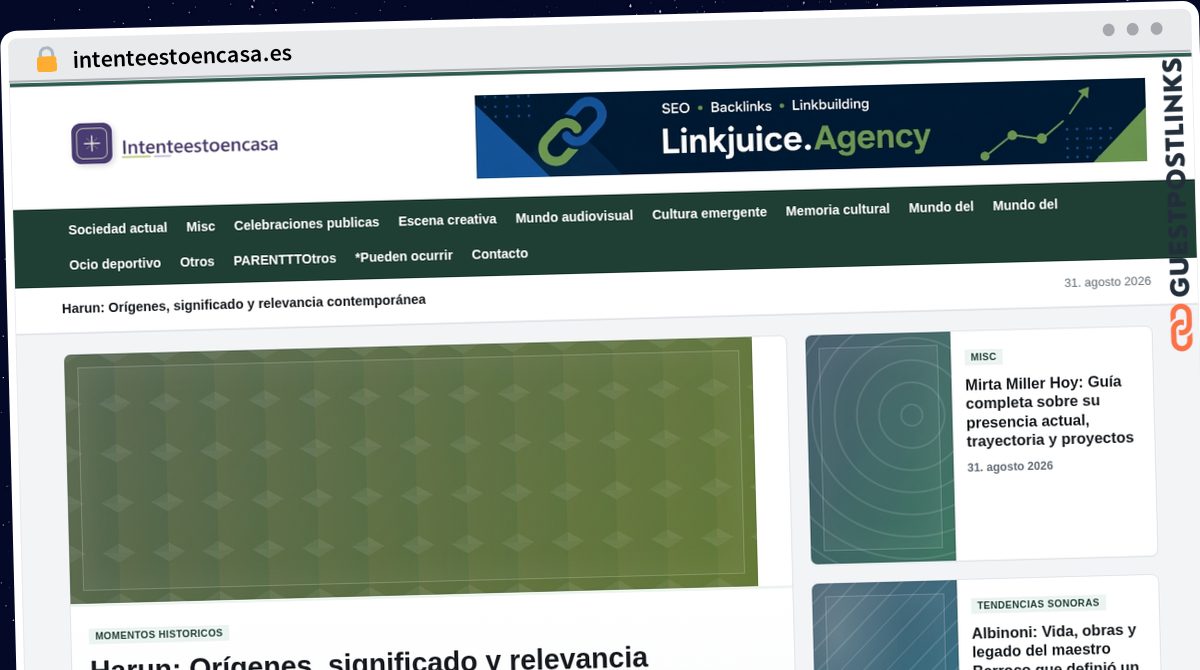 Publish Guest Post on intenteestoencasa.es