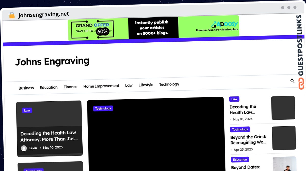 Publish Guest Post on johnsengraving.net