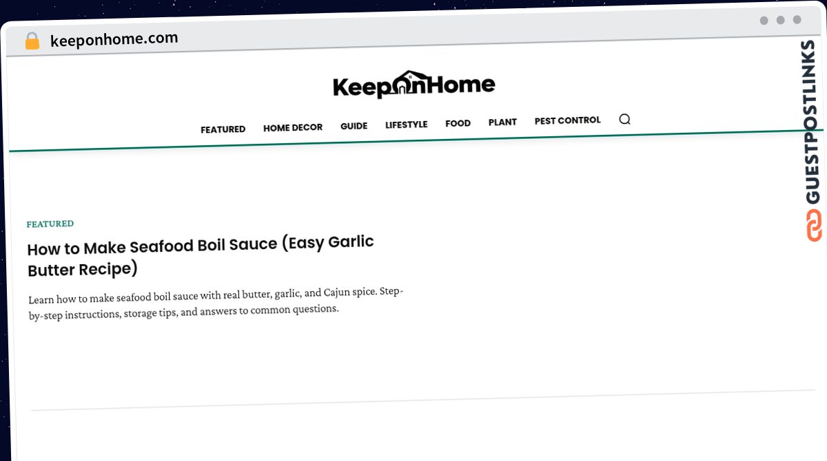 Publish Guest Post on keeponhome.com
